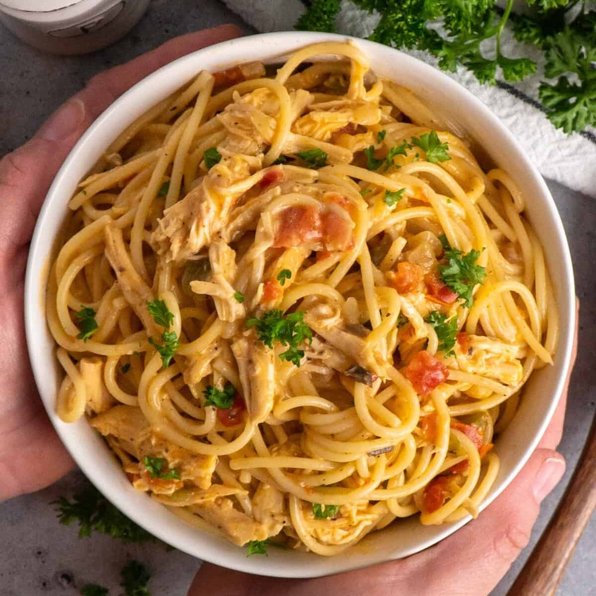 Crock Pot Chicken Spaghetti